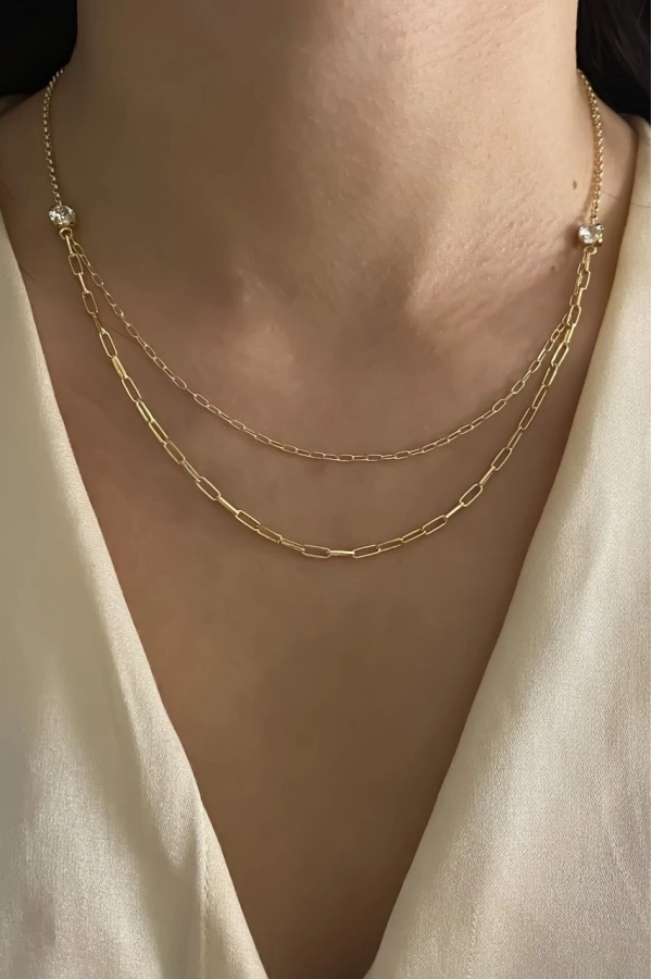 Swarovski İkili Kolye