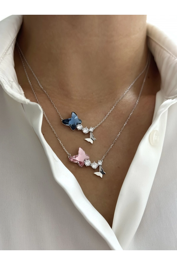 Swarovski kelebek kolye