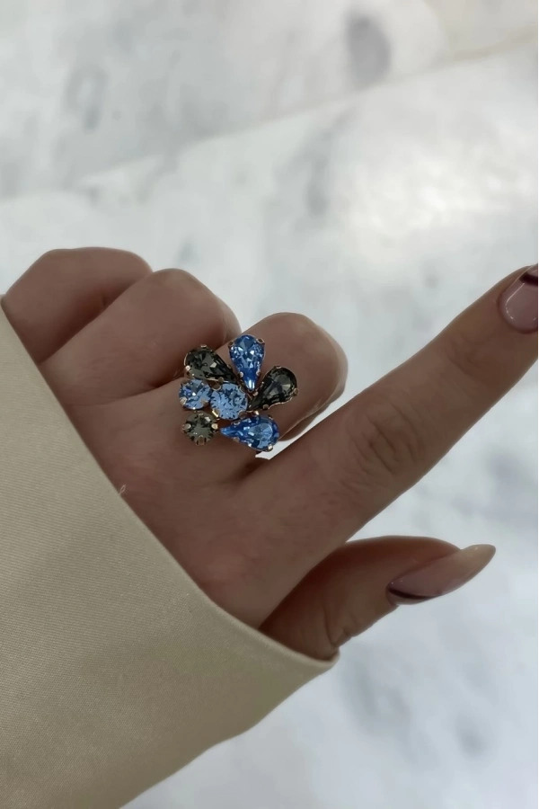 Swarovski Mix Taşlı Abiye Yüzük