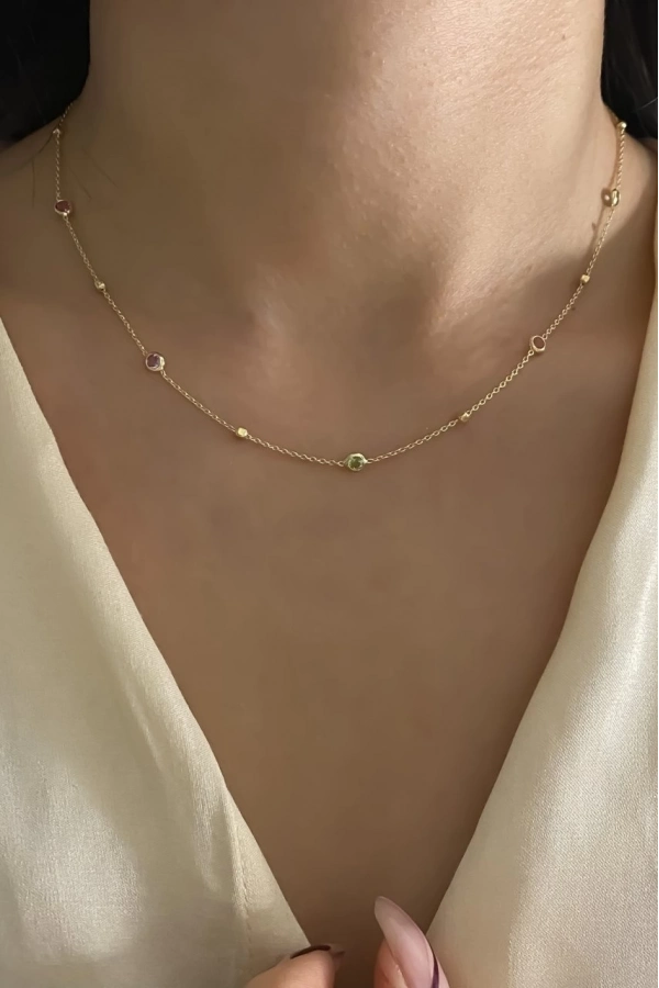 Swarovski Mix Taşlı Kolye