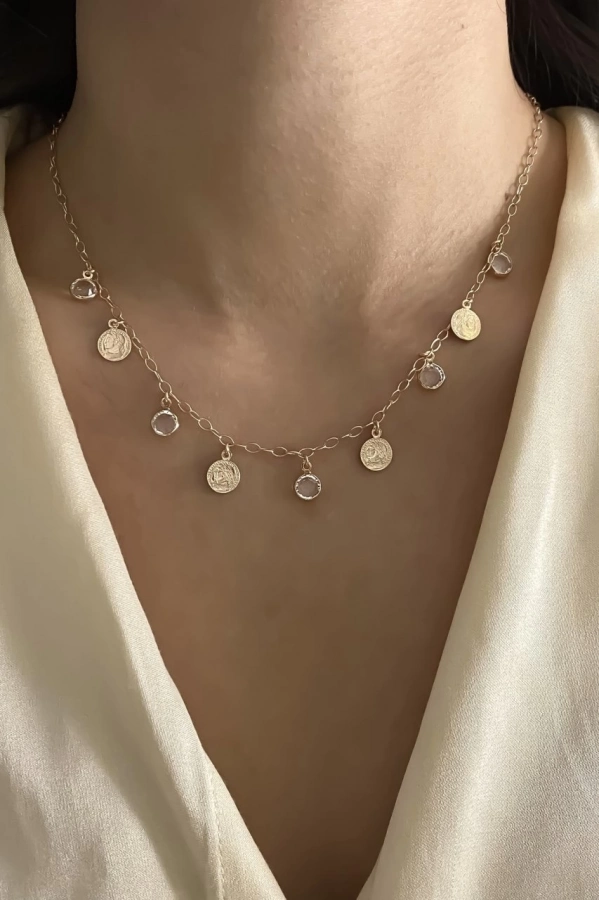 Swarovski Para Detaylı Kolye