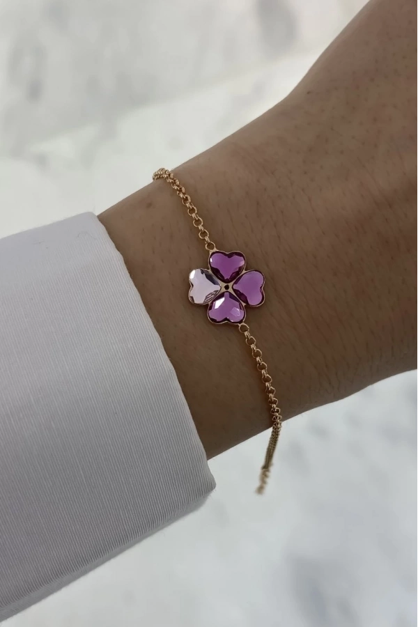 Swarovski Yonca Pembe Taşlı Bileklik