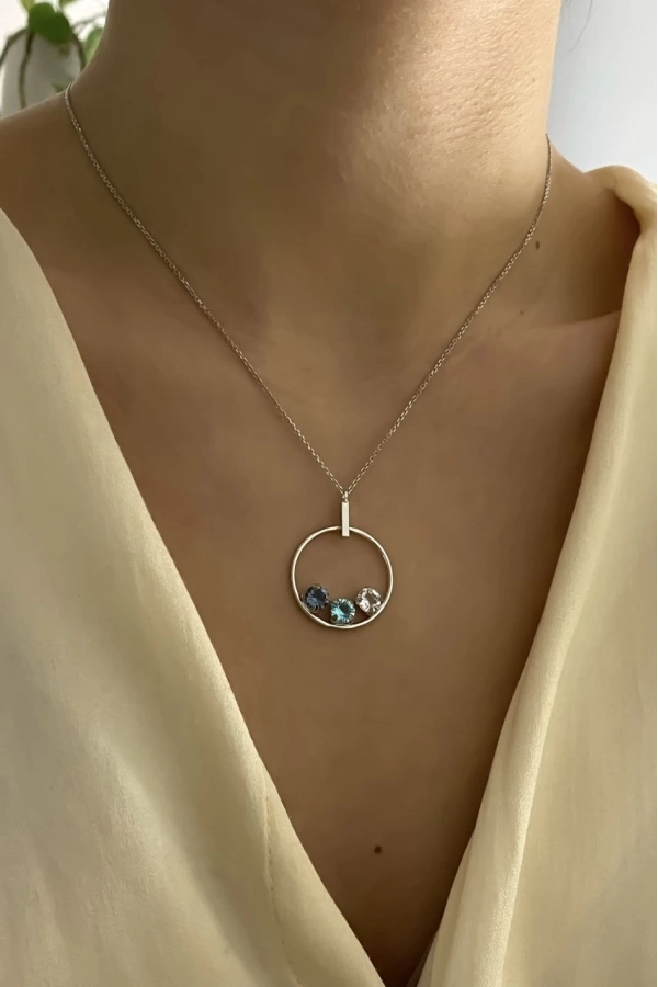 Swarovski Yuvarlak Form Kolye