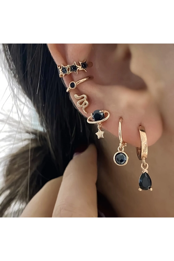 Taşlı Gezegen Küpe