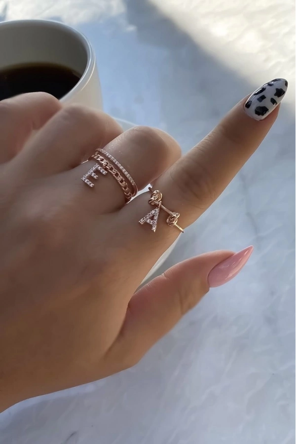 Taşlı Harf Yüzük