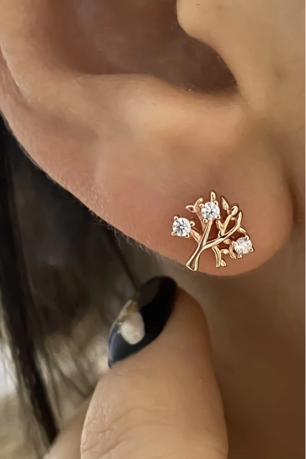 Taşlı Hayat Ağacı Küpe