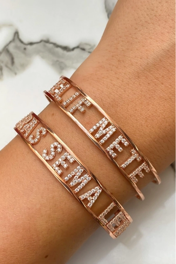 Taşlı İsim Bilezik