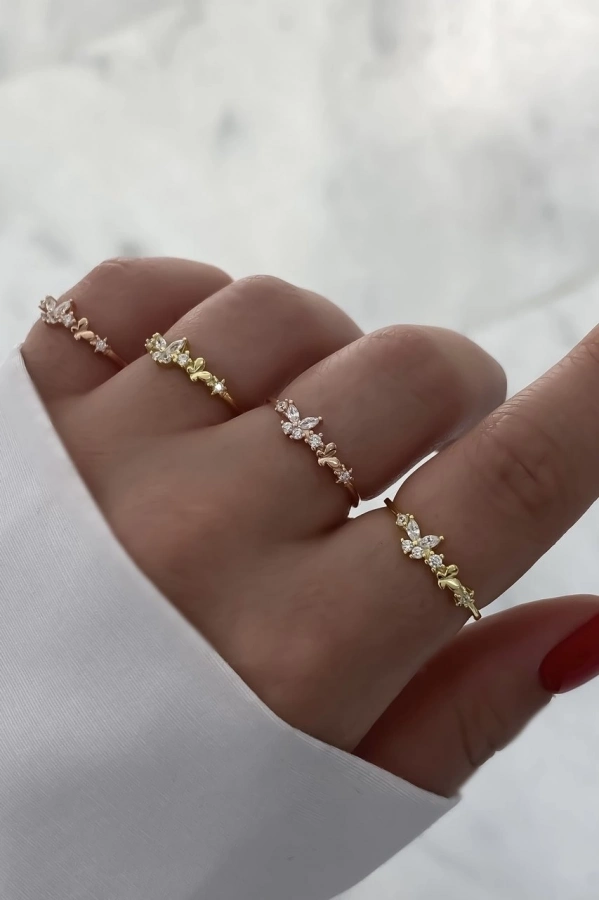 Taşlı Kelebek Yüzük