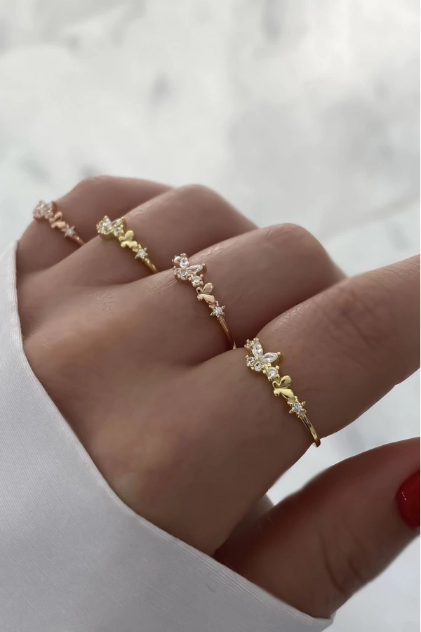 Taşlı Kelebek Yüzük