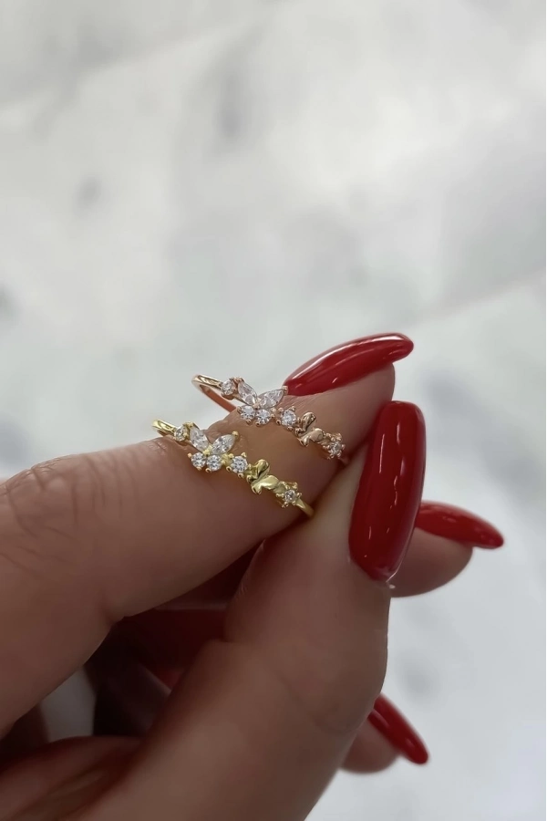 Taşlı Kelebek Yüzük