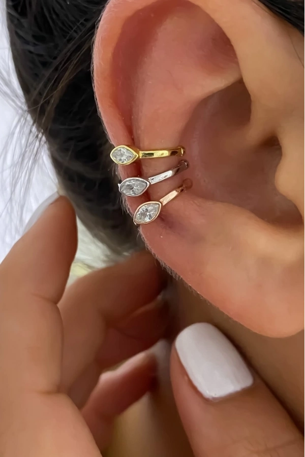 Taşlı Kıkırdak Küpe