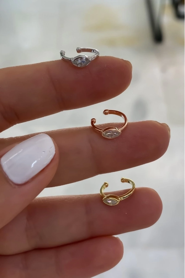 Taşlı Kıkırdak Küpe