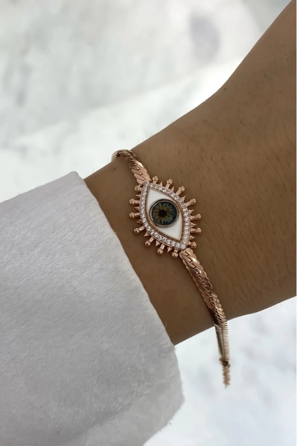 Taşlı Mineli Göz Bileklik