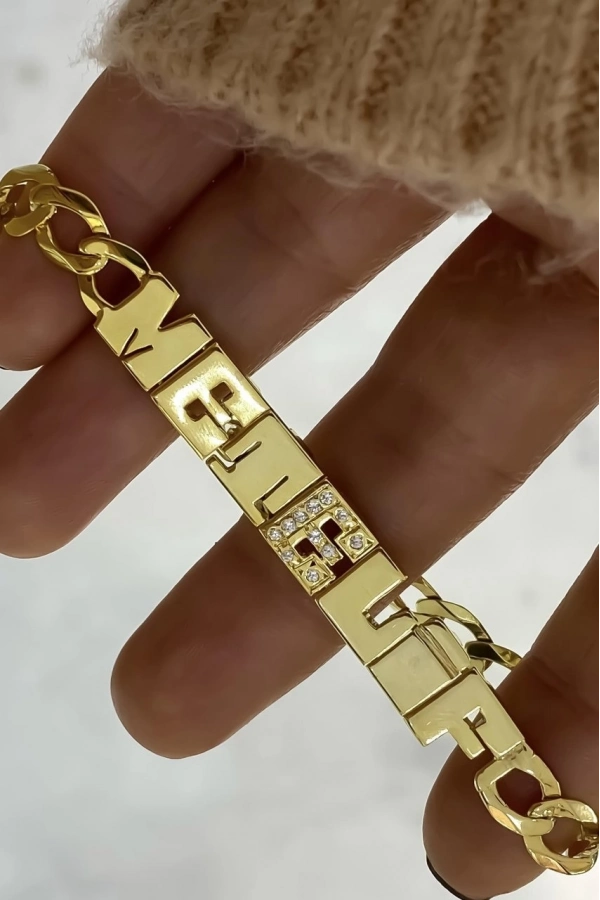 Taşlı Oynar Harfli İsim Künye