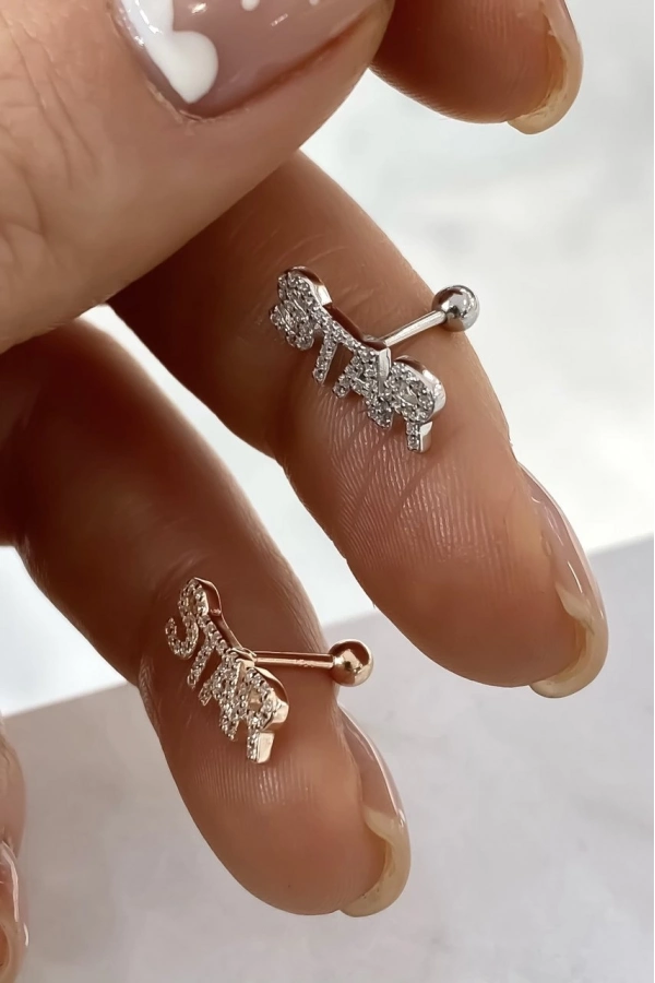 Taşlı Star Tragus Küpe