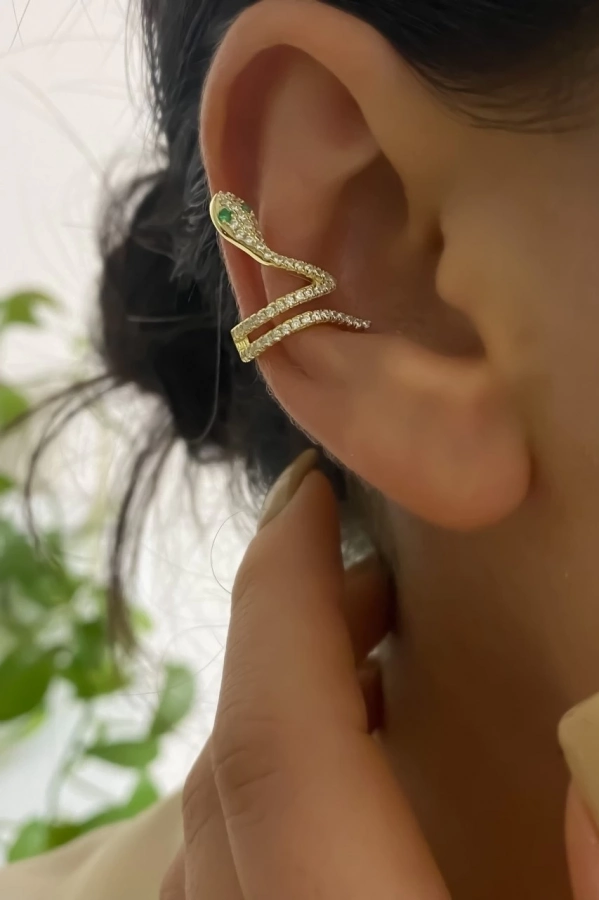Taşlı Yılan Earcuff