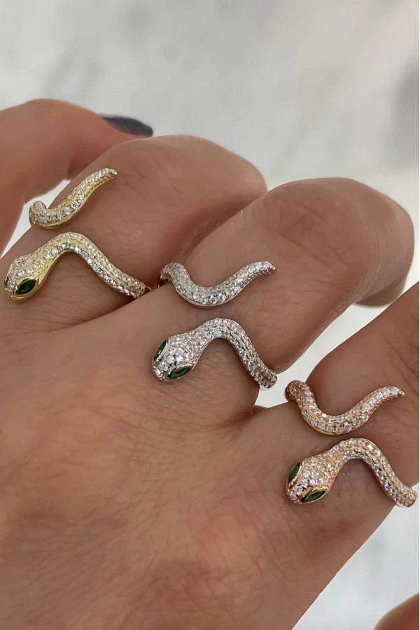 Taşlı Yılan Yüzük