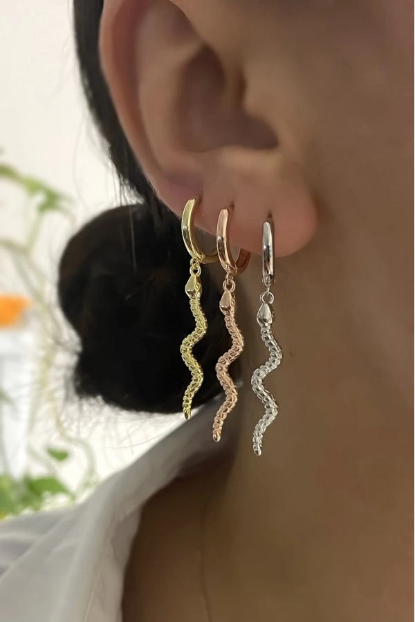 Taşsız Yılan Küpe