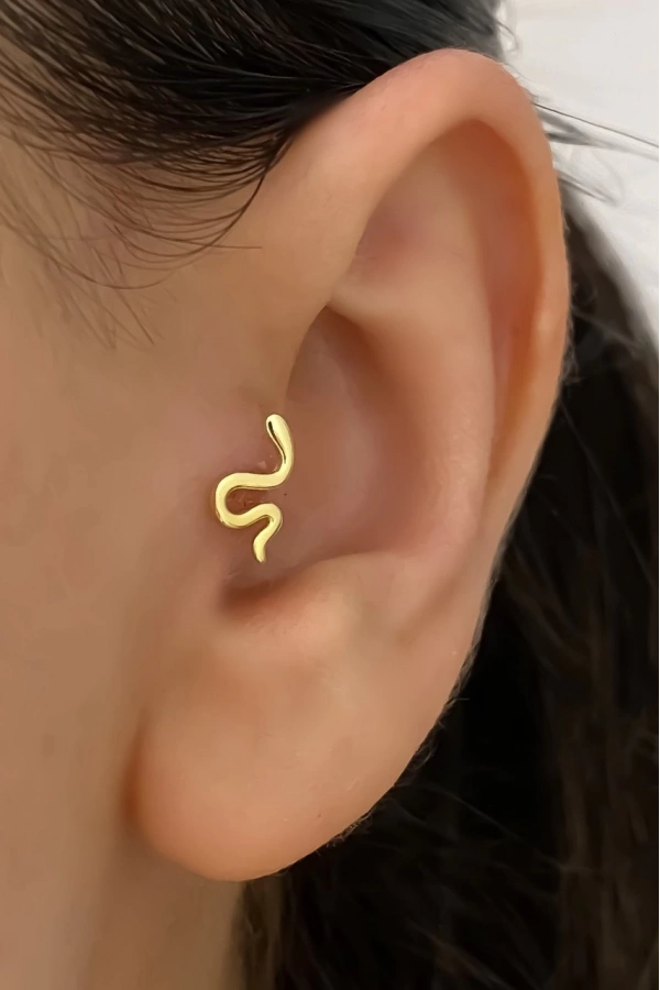 Taşsız Yılan Piercing Küpe