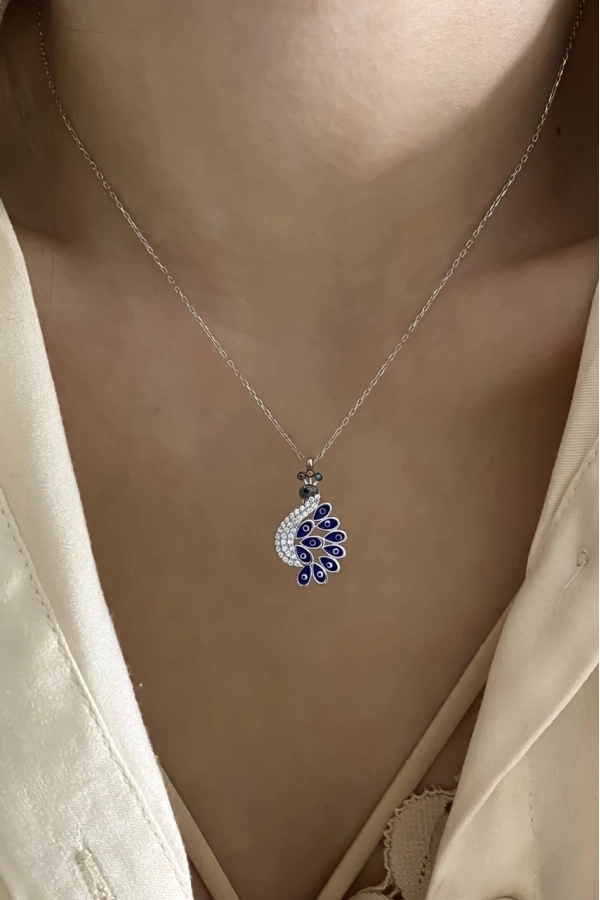 Tavuskuşu Nazar Mineli Kolye