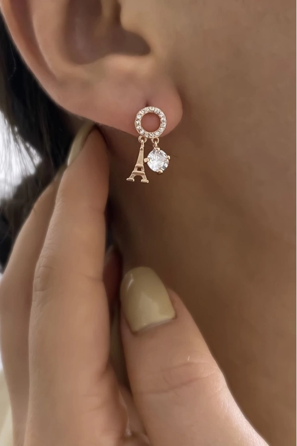 Tektaş Detaylı Eyfel Kulesi Küpe