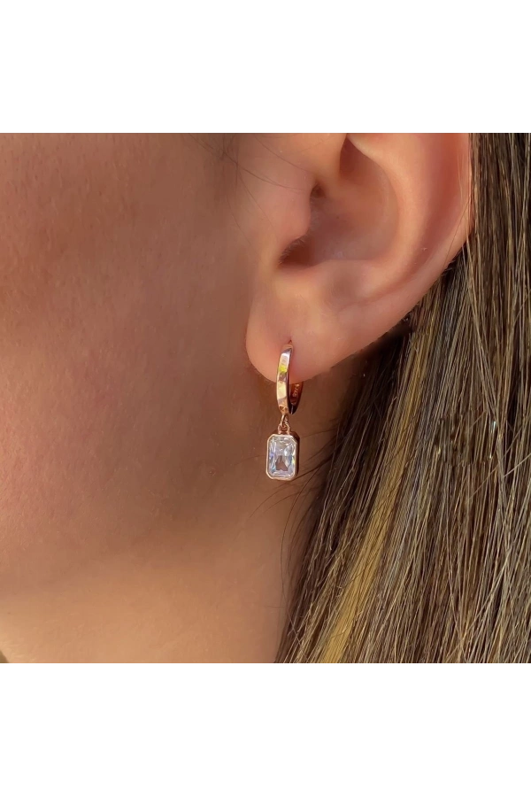 Tektaş Detaylı Halka Küpe