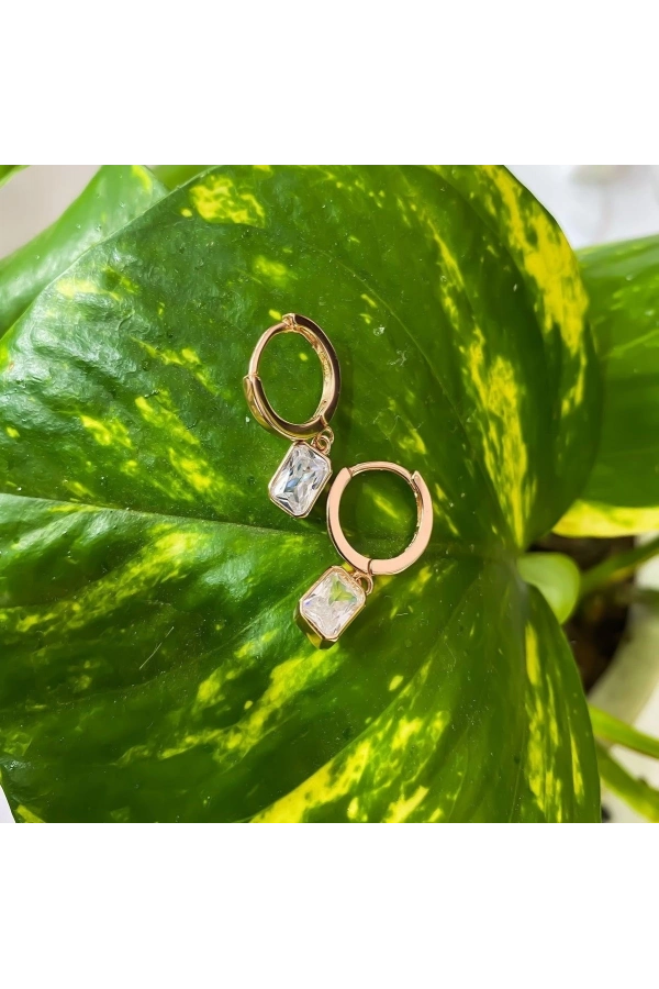 Tektaş Detaylı Halka Küpe