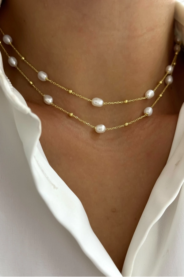 Top Detaylı İnci Zincir