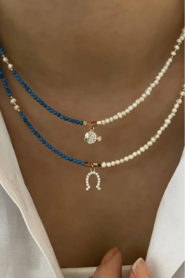 Turkuaz&İnci Figür Kolye