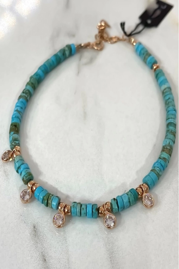 Turkuaz Taşlı Halhal