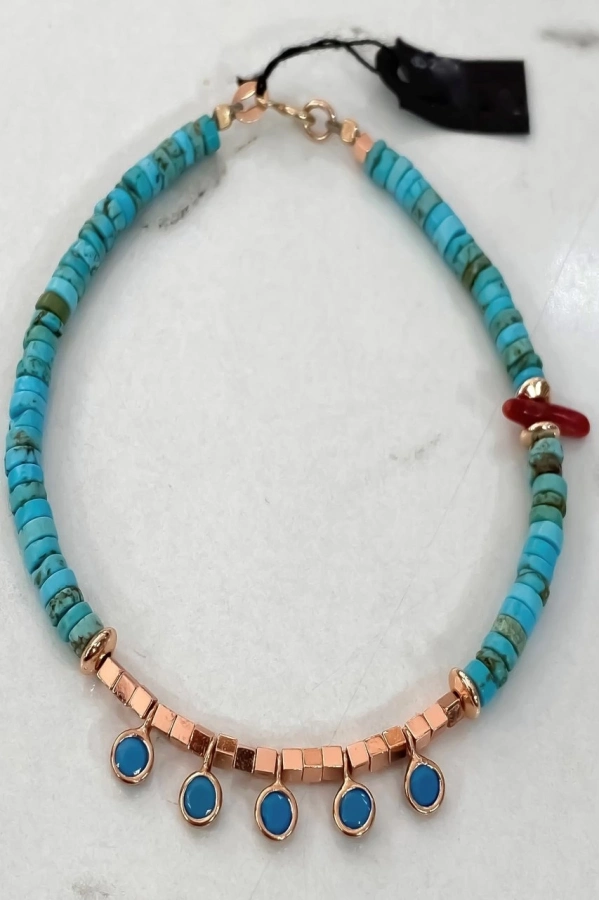 Turkuaz Taşlı Halhal