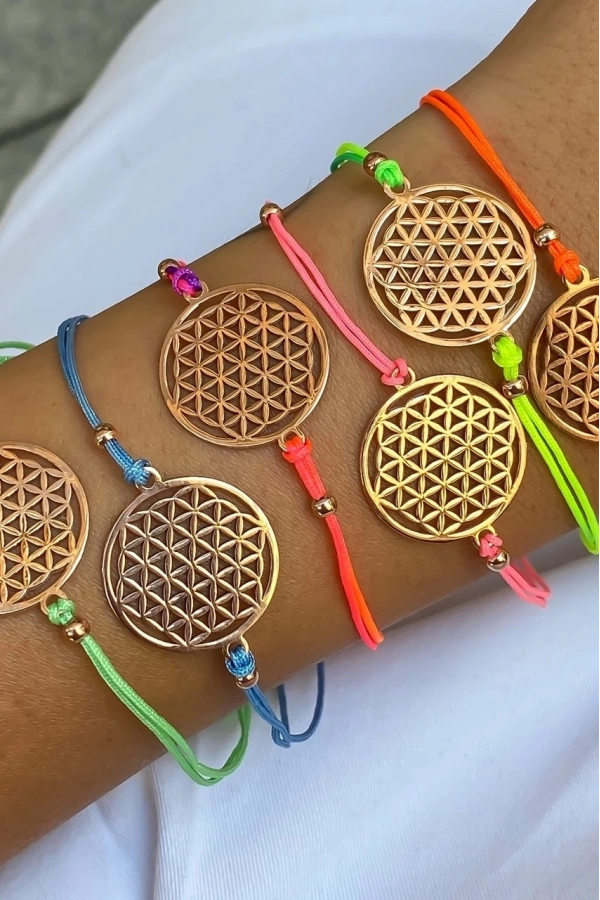 Yaşam Çiçeği Makrome Bileklik