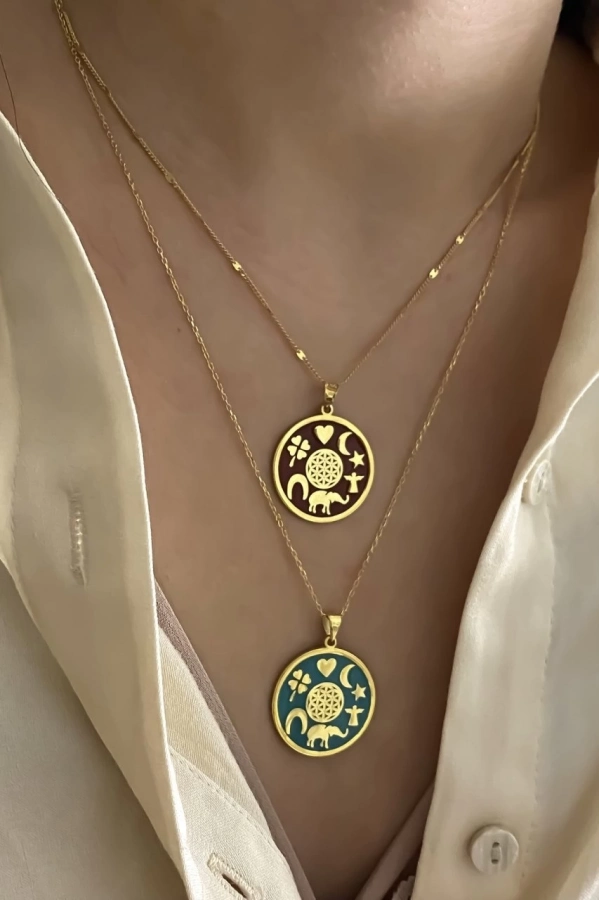 Yaşam Çiçekli Şans Kolye