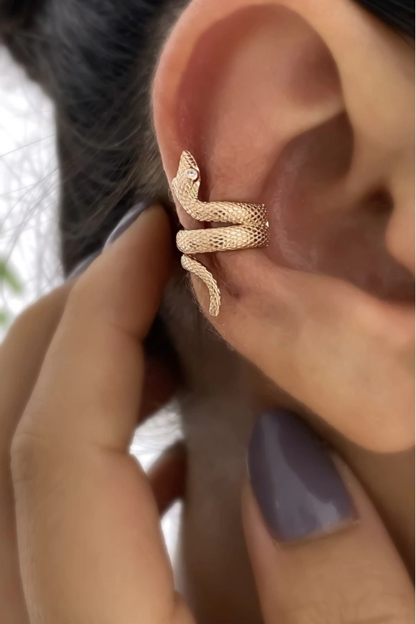 Yılan Earcuff Küpe