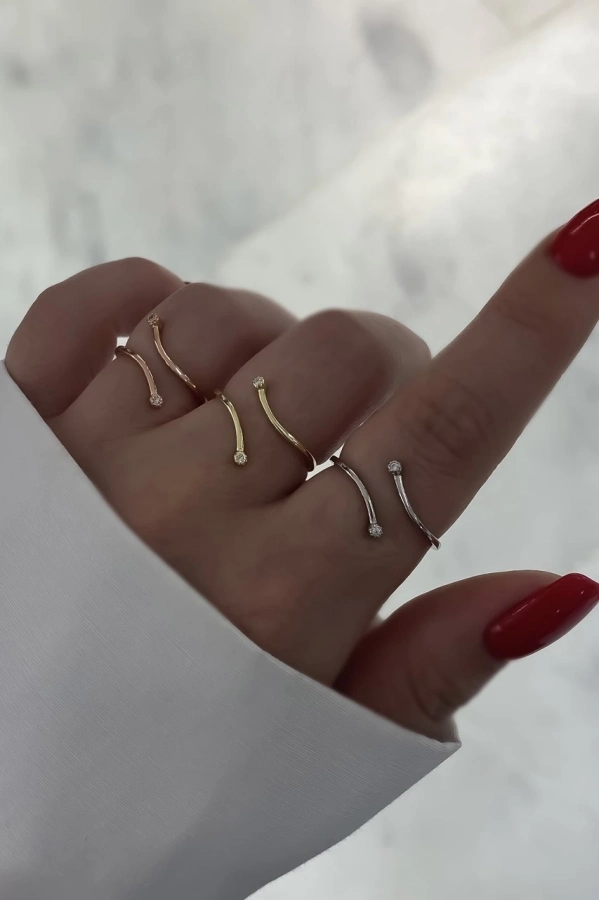 Yuvarlak Taşlı Yüzük