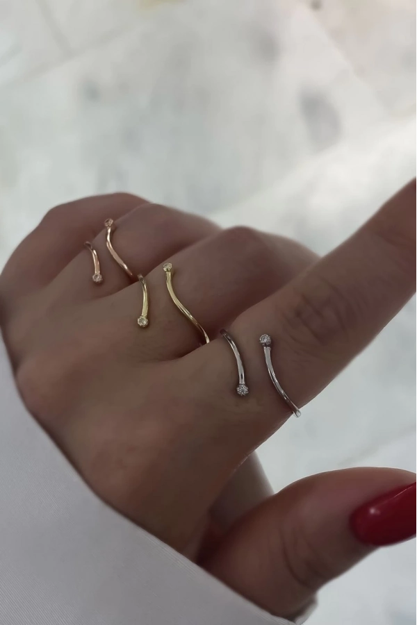 Yuvarlak Taşlı Yüzük