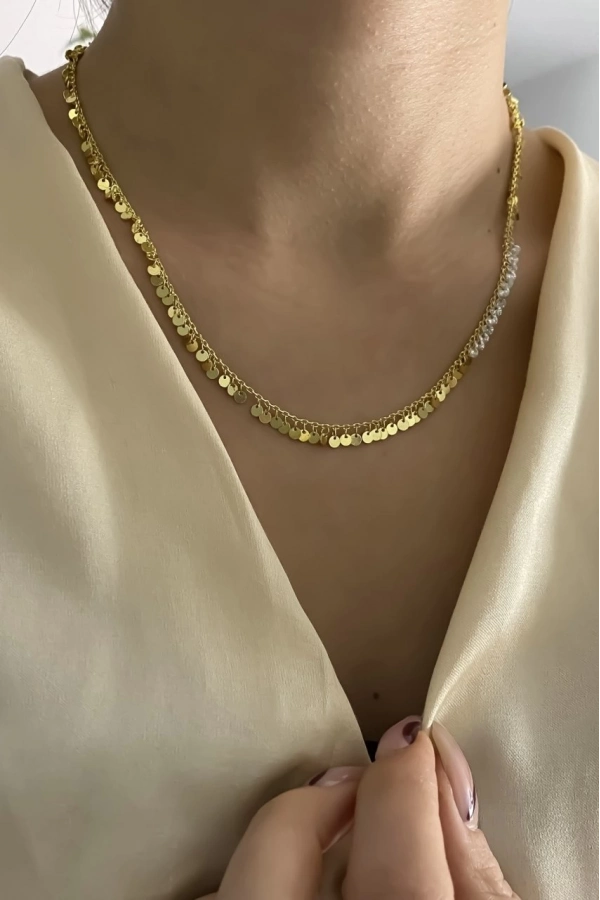 Pullu Kolye Zirkon Detaylı