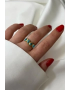 4 Taş Firuze Yüzük