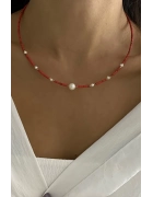 Afgan Mercan&İncili Kolye