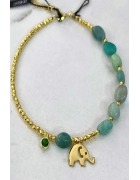 Amazonit Taşlı Fil Detaylı Halhal