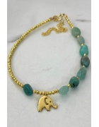 Amazonit Taşlı Fil Detaylı Halhal