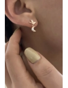 Ay Ve Yıldız Detaylı Kuş Küpe