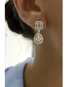 Baget Taşlı Damla Modeli Küpe