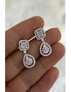 Baget Taşlı Damla Modeli Küpe