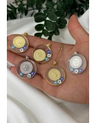 Cam Çerçeveli Çeyrek Kolye