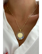 Cam Çerçeveli Çeyrek Kolye