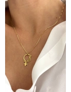 Çiçek Desenli Kadın Kolyesi