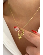 Çiçek Desenli Kadın Kolyesi