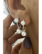 Çift İncili Halka Küpe