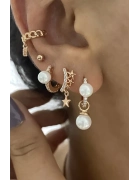 Çift İncili Halka Küpe